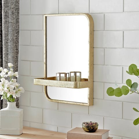 FirsTime & Co. Gold Imogen Modern Mirror with Shelf, Metal