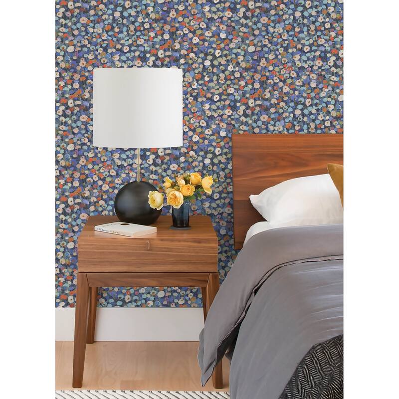 A-Street Prints Prato Blue Petite Floral Wallpaper