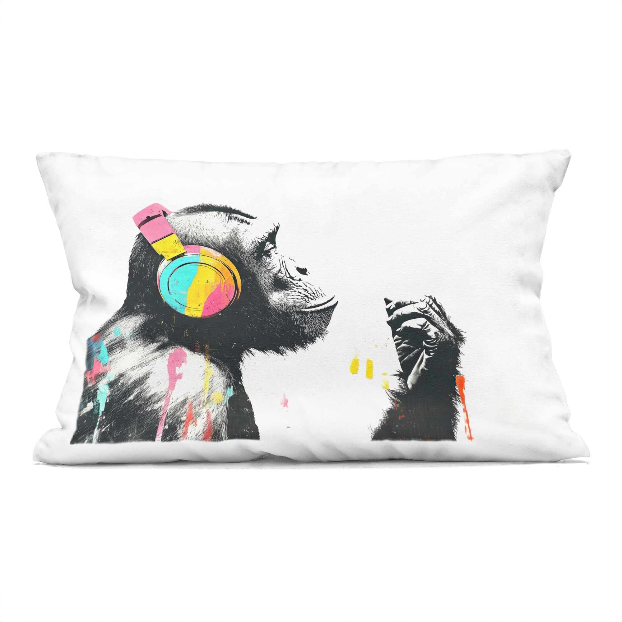 Stupell Ape On Air Headphones Decorative Printed Throw Pillow Design by Svetlana Aleynikova