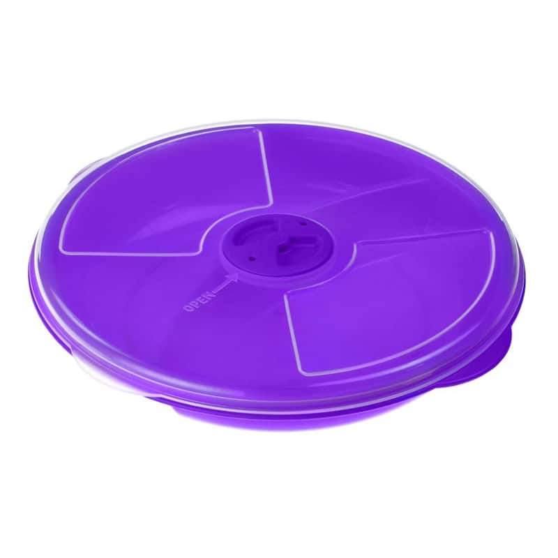 Microwave Food Storage Tray with Cover, 2 Section