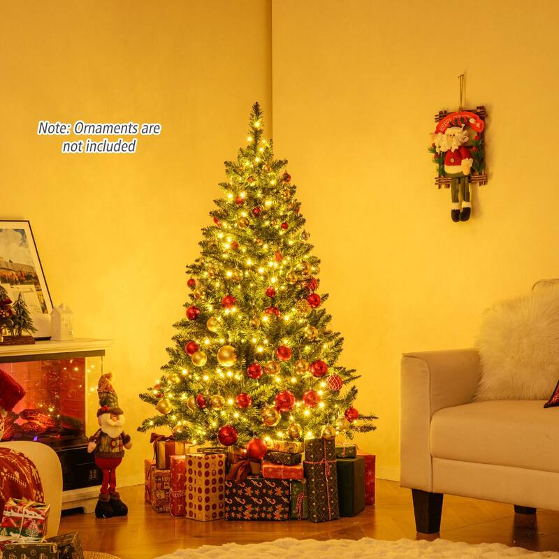 Costway 5/6/7 FT Artificial Christmas Tree with 510/814/990 Branch - See Details - Green