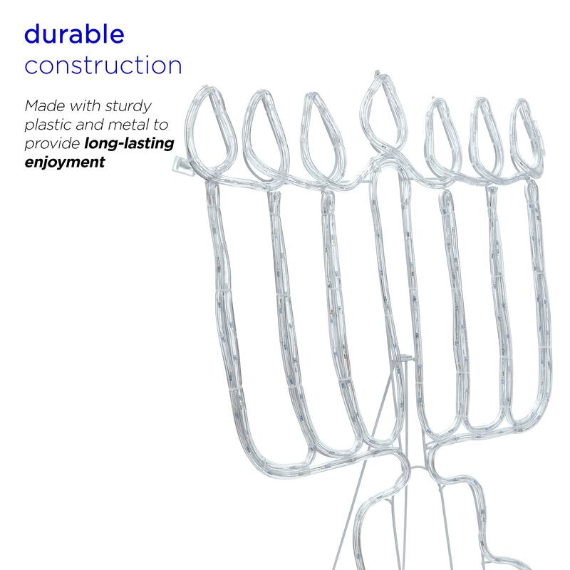 Alpine Corporation Hanukkah Decoration with Blue and White LED Lights