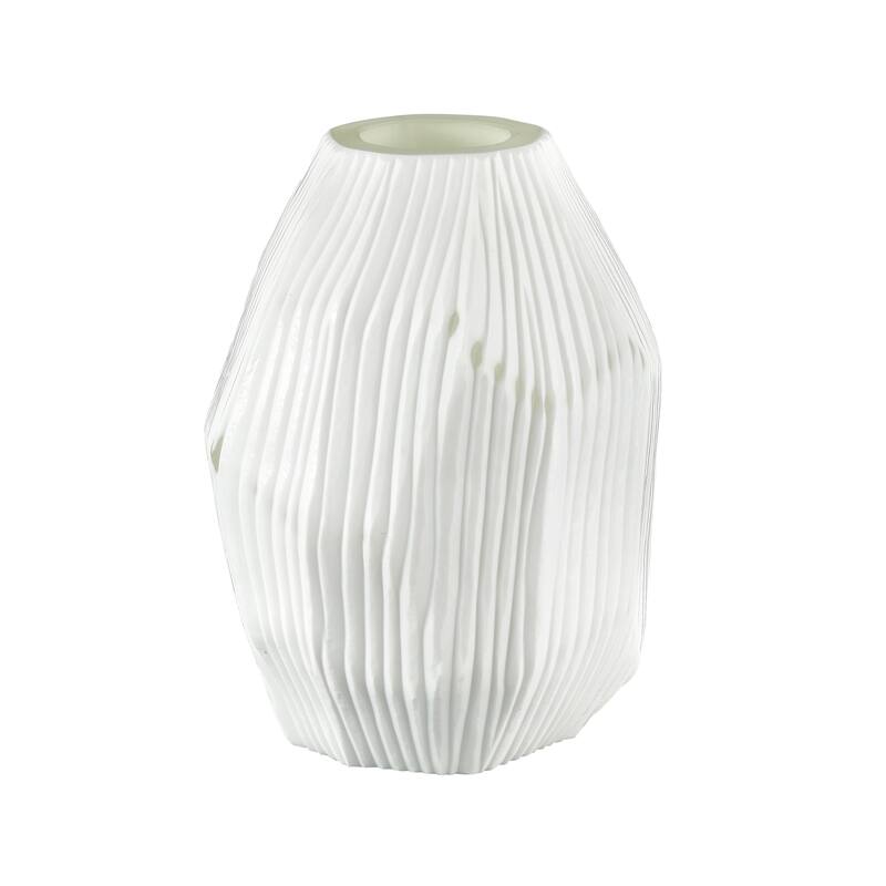 Elk Home Aggie White Finish Glass 6.25 Inch Wide Vase