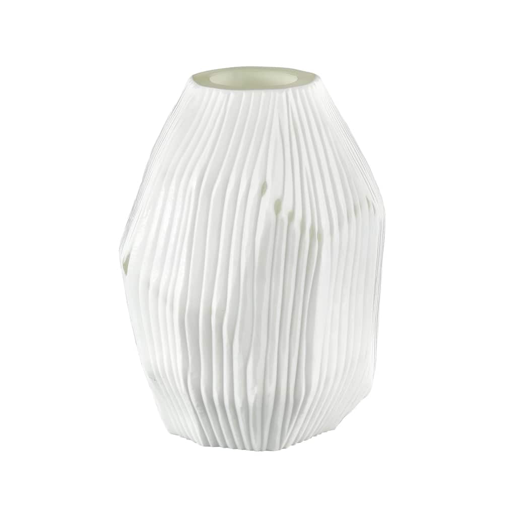 Elk Home Aggie White Finish Glass 6.25 Inch Wide Vase