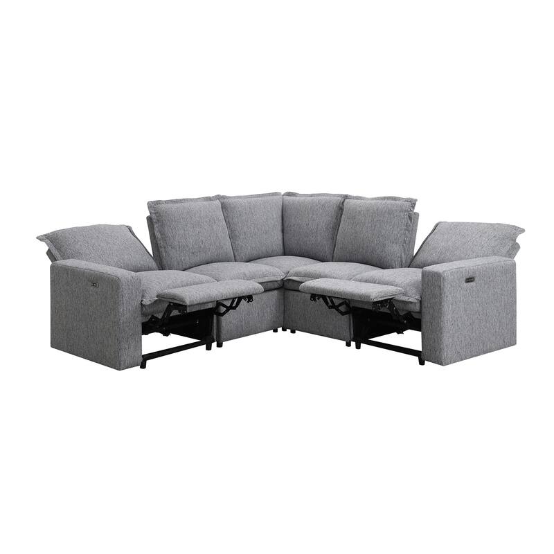 89.76'' L-Shaped 5-Seater Sectional Sofa with Power Recliner Chair, USB Charging, and Plush Home Theater Comfort