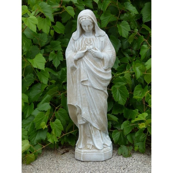 25undefined Sacred Heart of Mary Outdoor Patio Statue - Limestone ...