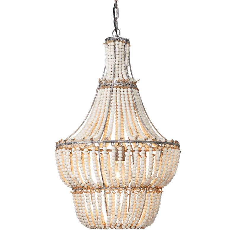 Alden Décor Laurel Wood Beaded Chandelier
