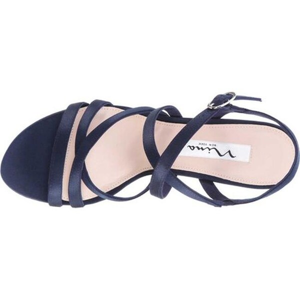 nina genaya strappy evening sandals navy