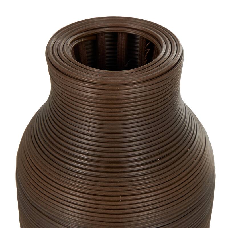 Artisan Dark Brown Seagrass Handmade Vase