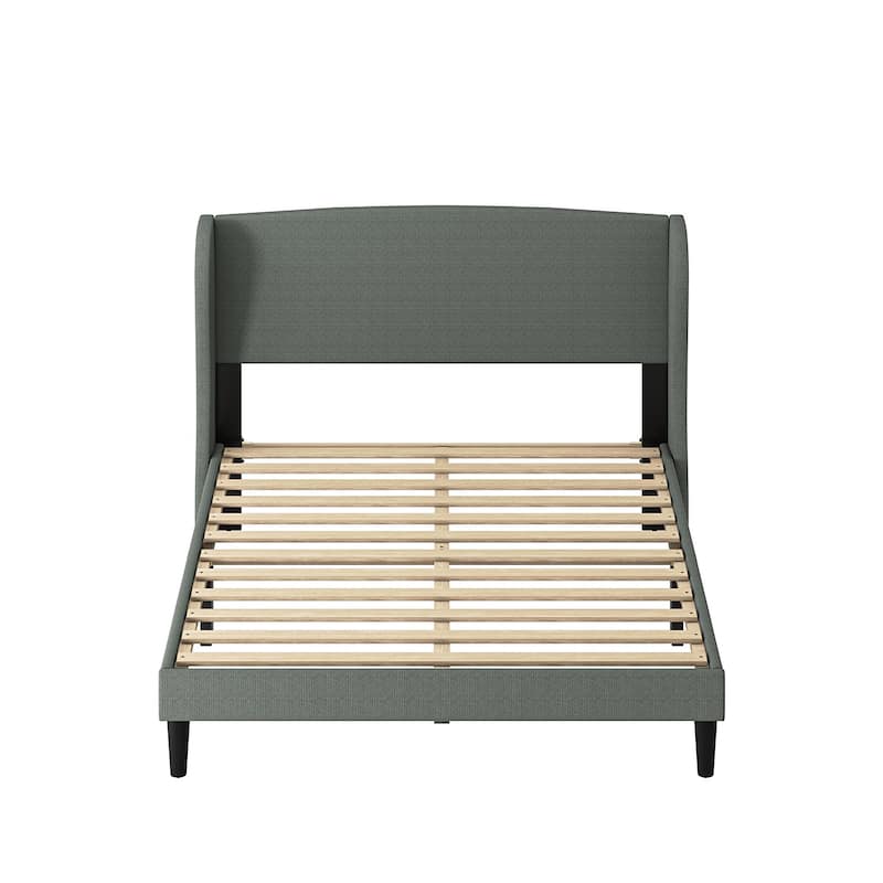 Gerald Traditional Upholstered Wingback Platform Bed By HULALA HOME