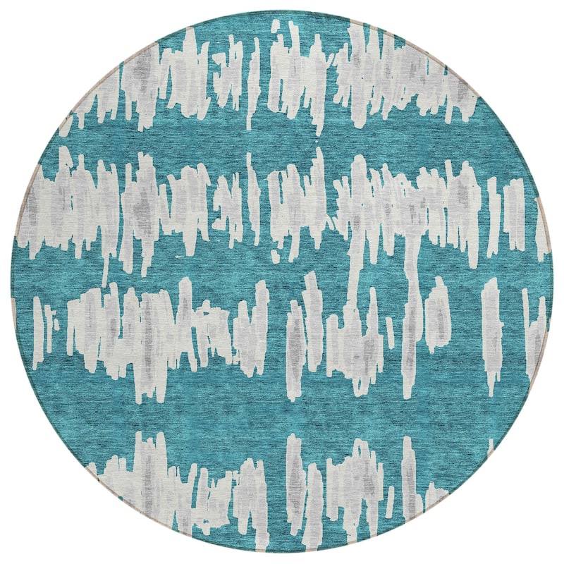 Machine Washable Indoor/ Outdoor Chantille Abstract Contemporary Rug