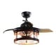 preview thumbnail 13 of 11, 36" Industrial Retractable 3-Blade Ceiling Fan Chandelier with Remote - 36-in