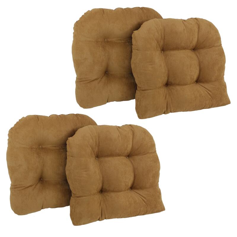19-inch U-Shaped Microsuede Chair Cushion (Set of 1, 2, or 4) - Set of 4 - Camel