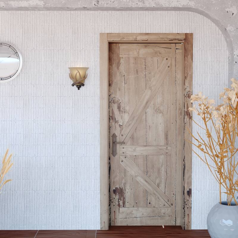 Wall Sconce - 1 Light Flush Mount - Black Walnut & Cream Glass - Lodge Decor - 9" Wide - 10