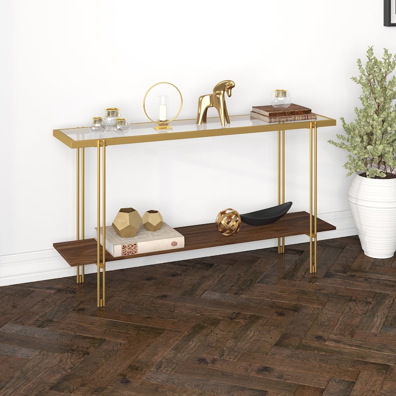Inez Steel and Glass Console Table