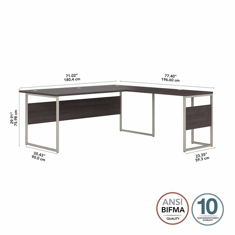 Hybrid 72W x 36D L Shaped Table Desk by Bush Business Furniture