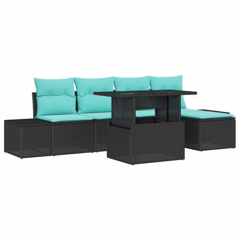 vidaXL 6 Piece Garden Sofa Set with Cushions - 115.8×46.1×27.2