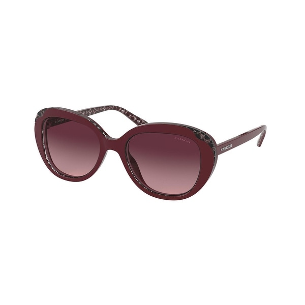 Coach HC8289 55848H 53 Burgundy Glitter Signature C Woman Round Sunglasses. Opens flyout.