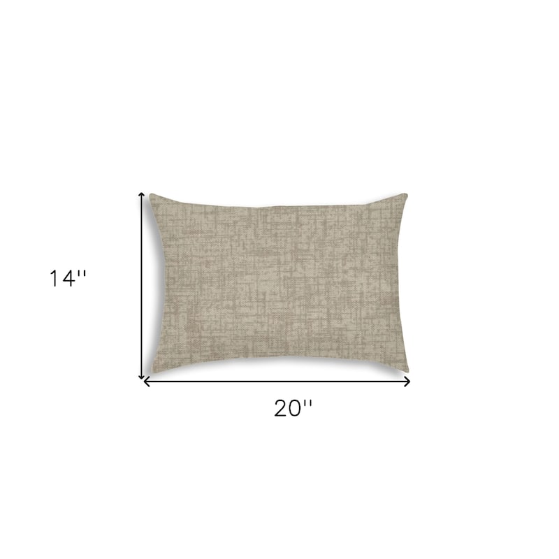 14" X 20" Taupe Indoor Outdoor Throw Pillow