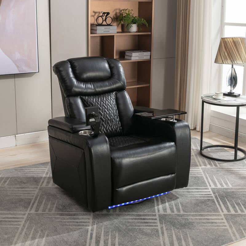 270 Degree Swivel PU Leather Power Recliner Individual Seat