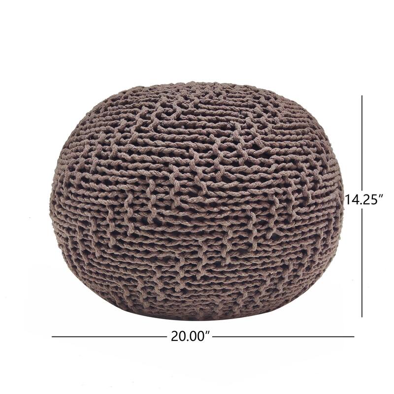 Charming Hand-Knitted Pouf for Versatile Home Decor and Comfort