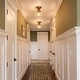 preview thumbnail 5 of 10, Vintage Brass Diamond Cut Glass Flush Mount Ceiling Light