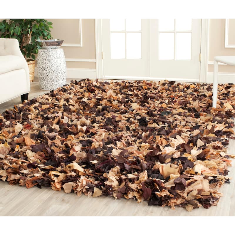 SAFAVIEH Handmade Rio Shag Chihoko 3.5-inch Extra Thick Decorative Rug - 8' x 10' - Brown/Multi