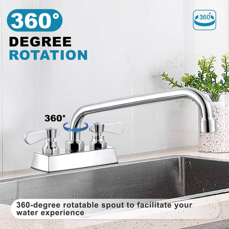 WOWOW Double Handle Commercial Standard Kitchen Faucet