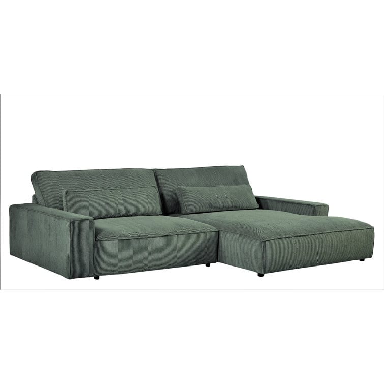 US Pride Furniture 105.52 inch Facing Chaise Sectional Oversize Sofa - Facing Right Green