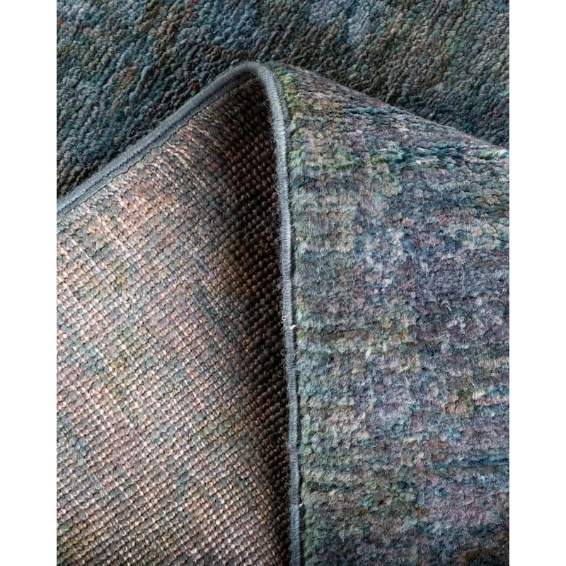 Overton Hand Knotted Wool Vintage Inspired Modern Contemporary Overdyed Gray Area Rug - 2' 4" x 16' 2"