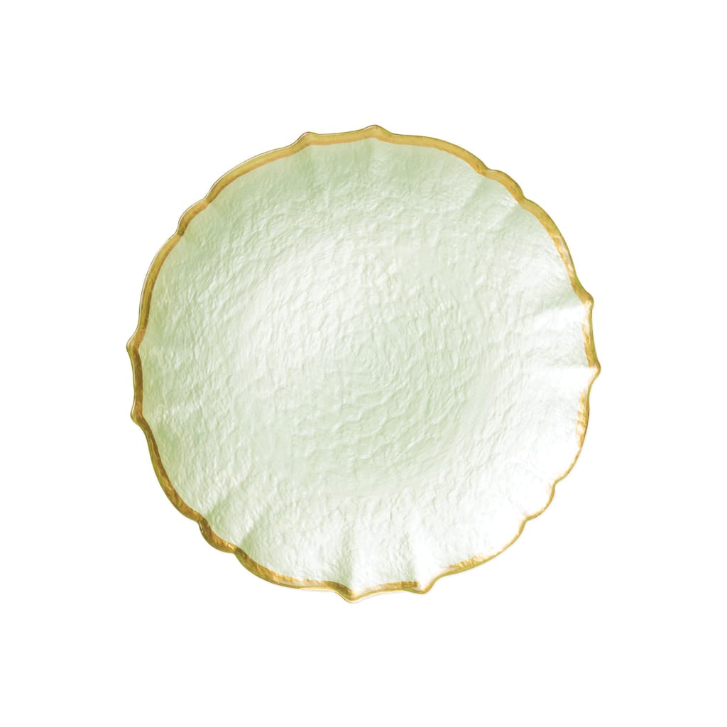 viva by VIETRI Baroque Glass Pistachio Salad Plate