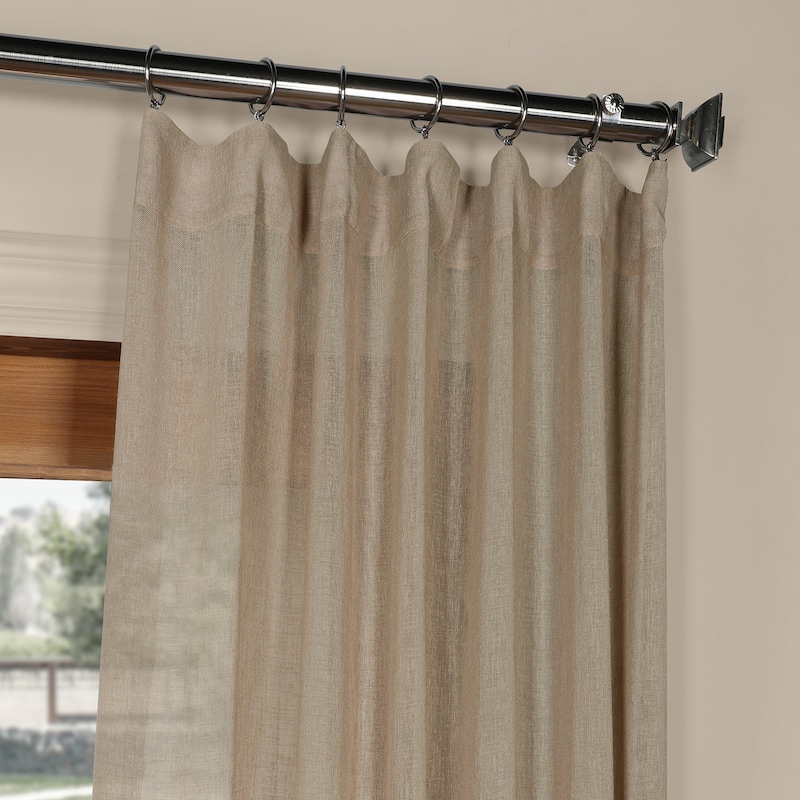 Exclusive Fabrics Solid Faux Linen Sheer Curtain (1 Panel)
