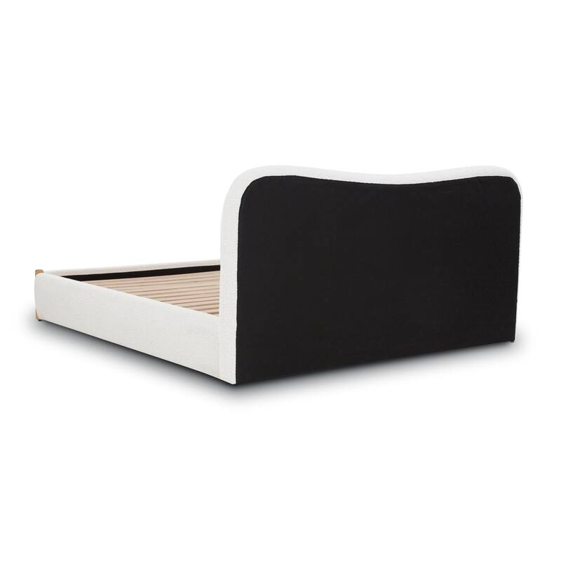 Poly & Bark Hayde King Size Bed in Froth White Boucle