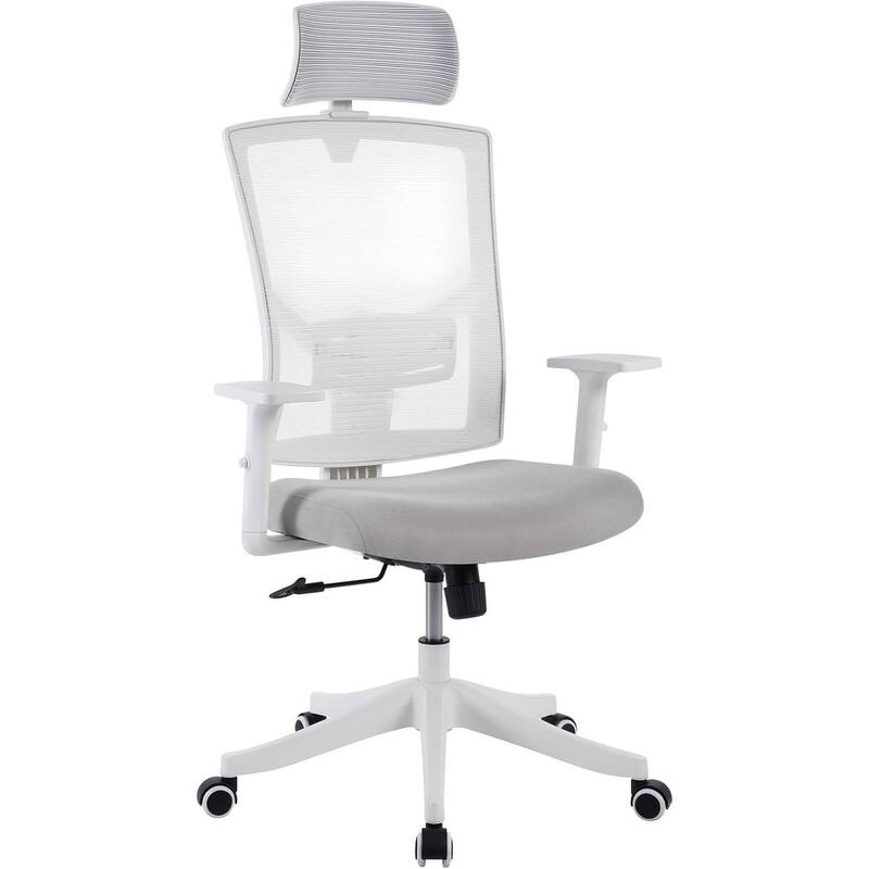 High Back Adjustable Ergonomic Desk Chair, Home Office Chair for Gaming, Naps - White