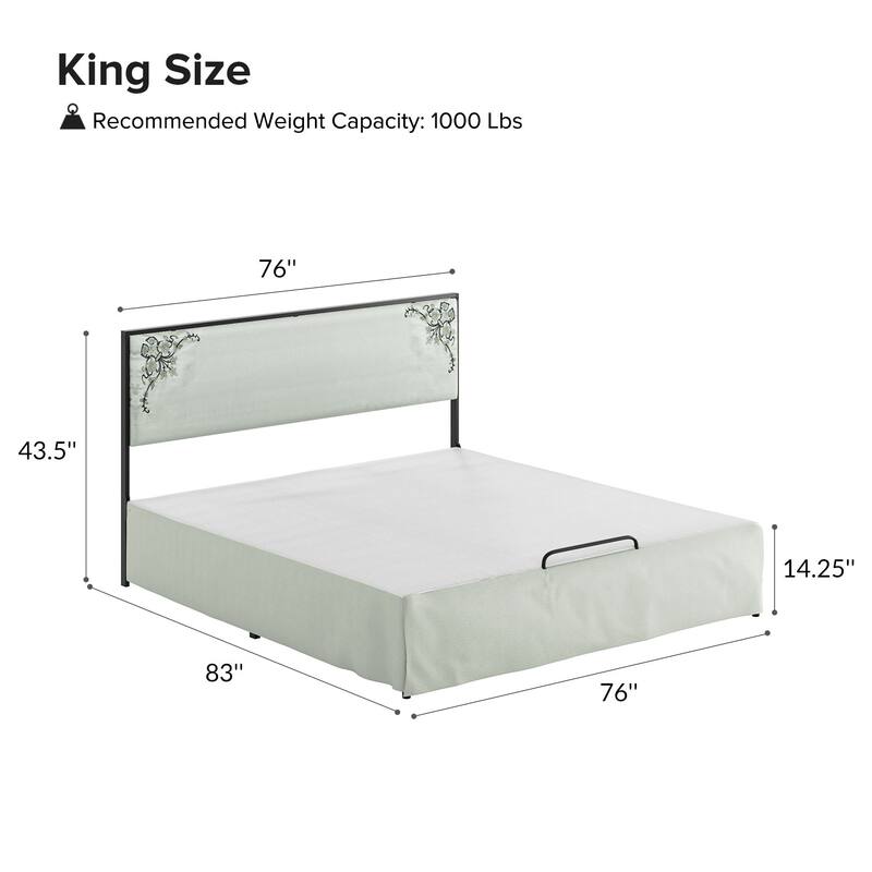Oliver Modern Washable Slipcover Bed Upholstered Metal by HULALA HOME