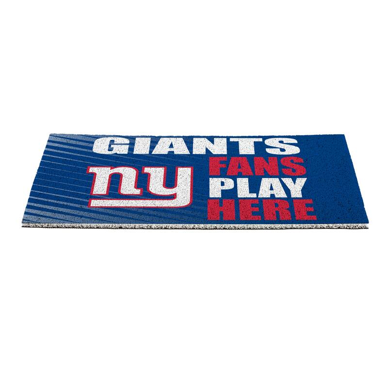28 in. x 16 in. New York Giants "Fans Play Here" PVC Door Mat