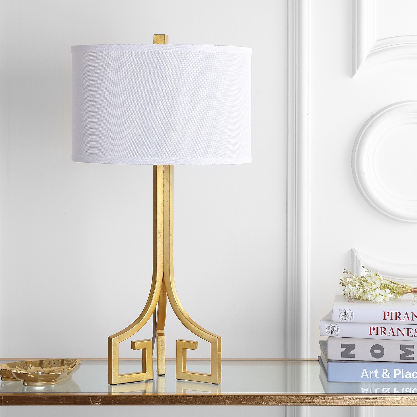 SAFAVIEH Lighting Goffreda 27-inch Hardback Gold Table Lamp (Set of 2) - 14"x14"x27.5" - 14Wx14Dx28H