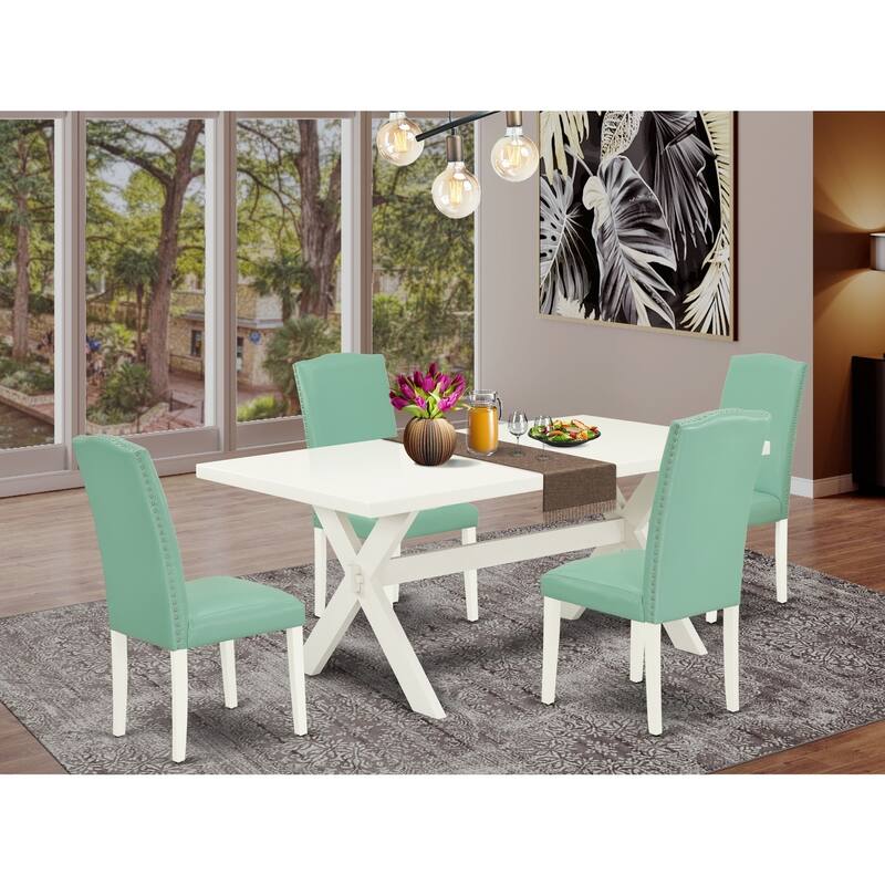 Contemporary 5-Piece Dinette Set - Dining Table with 4 Chairs - Modern Kitchen Set - 72