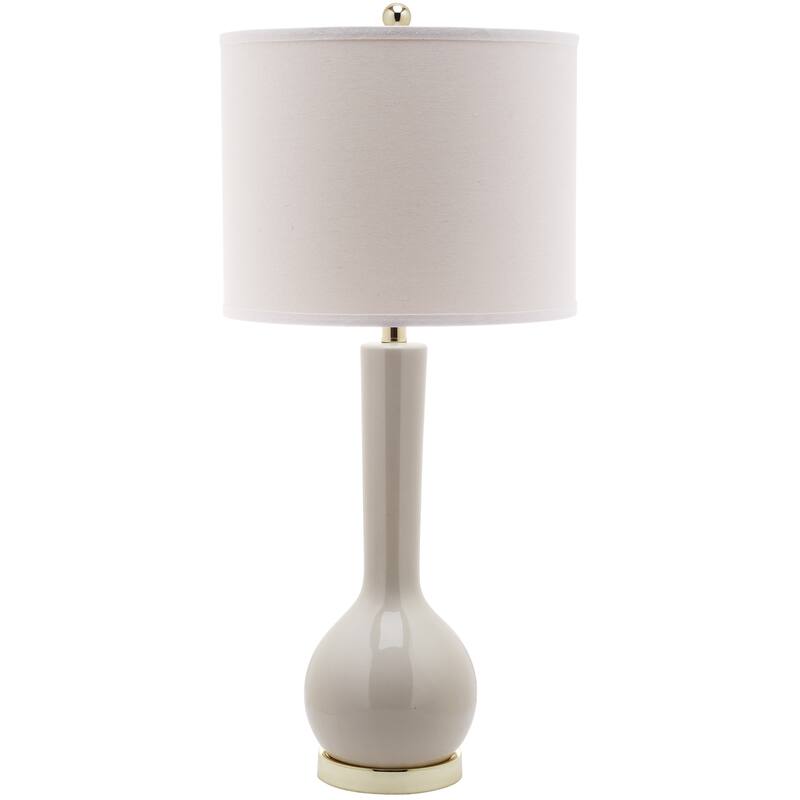SAFAVIEH Lighting Brigid 31-inch Long Neck Ceramic White Table Lamp (Set of 2) - 14"x14"x30.5" - 14Wx14Dx31H