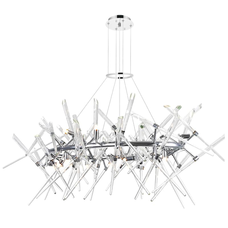 Icicle 12 Light 43in Chrome Chandelier - Chrome