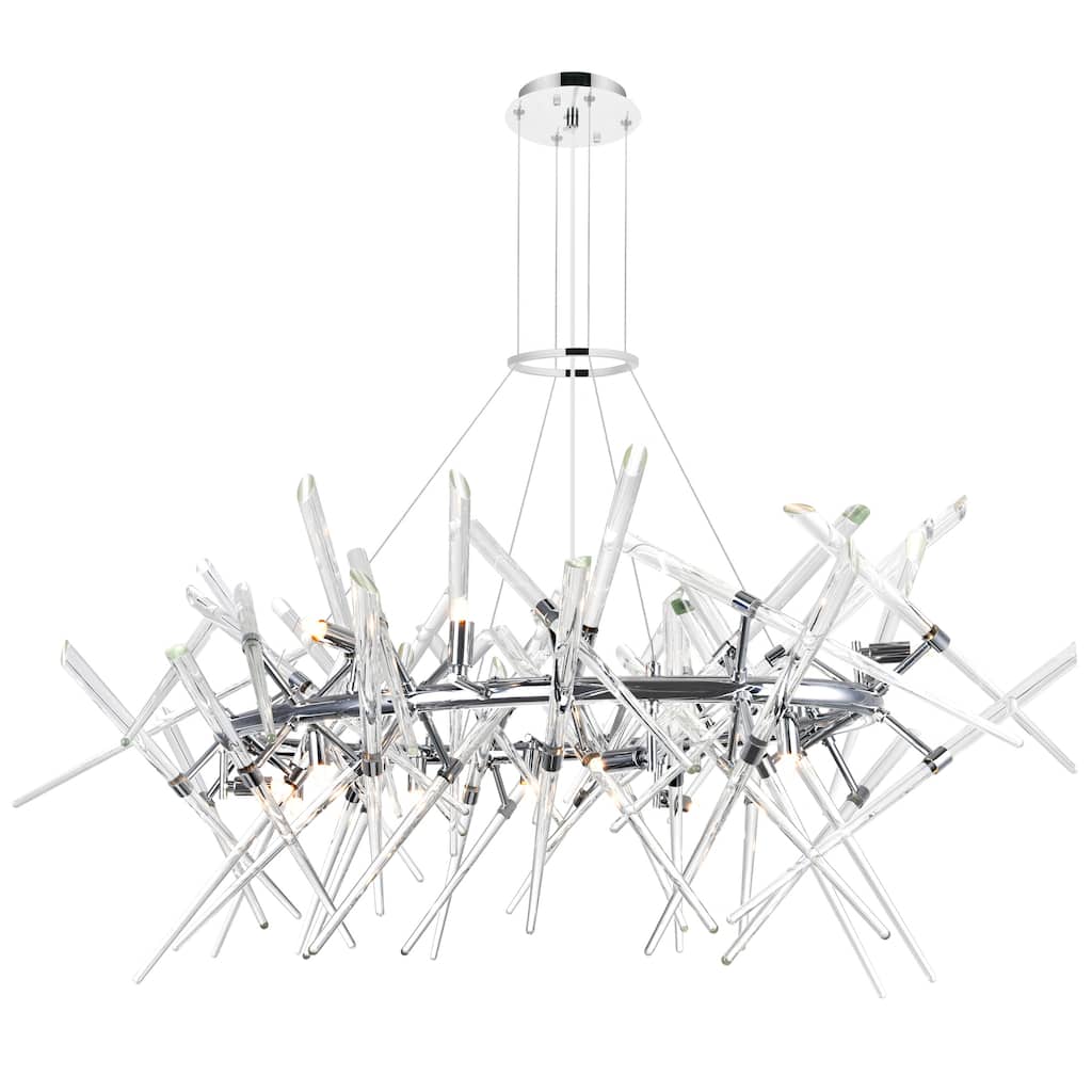 Icicle 12 Light 43in Chrome Chandelier
