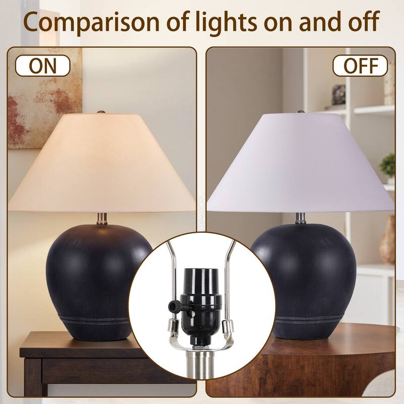 Ceramic Table Lamp with Linen Shade
