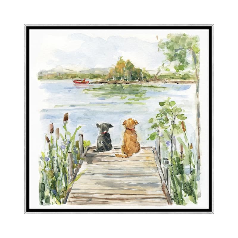 iCanvas "Lake Buddies" by Sally Swatland Framed