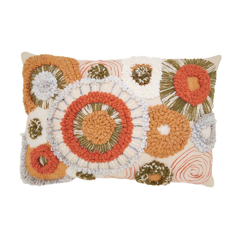 Boho Circles Throw Pillow - 16"x24" - Feather Down - Multi