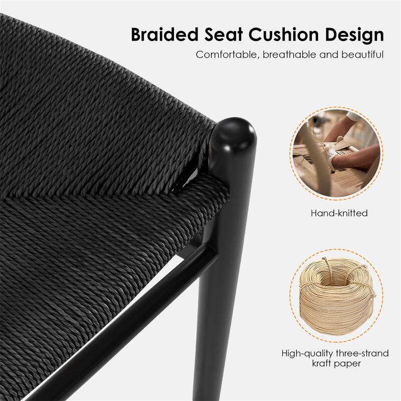 Set of 2 Mid-Century Modern Wooden Dining Chairs,Fully Assembled