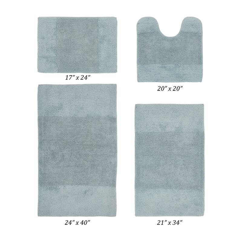 Better Trends Bath Rug 100% Cotton Water Absorbent Tufted Bathroom Rug Set for Shower, Sink Mats Machine Wash Granada Collection