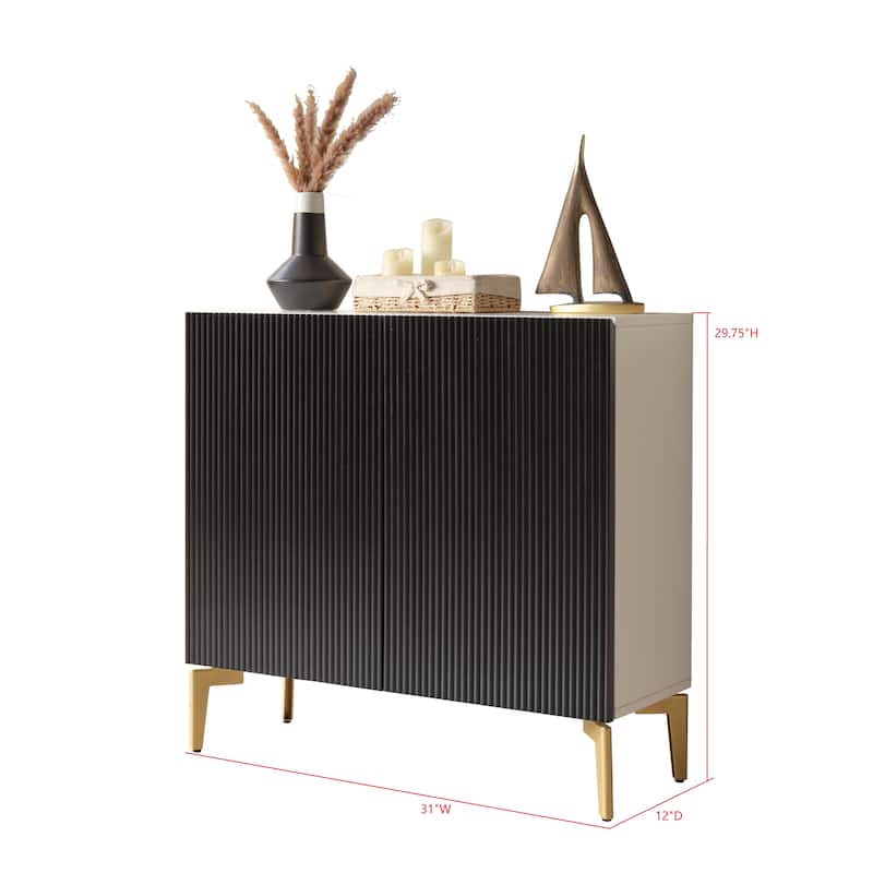 Arvo Wood Console Table with Metal Legs and Hidden Storage - 32"L x 12"W 30"H