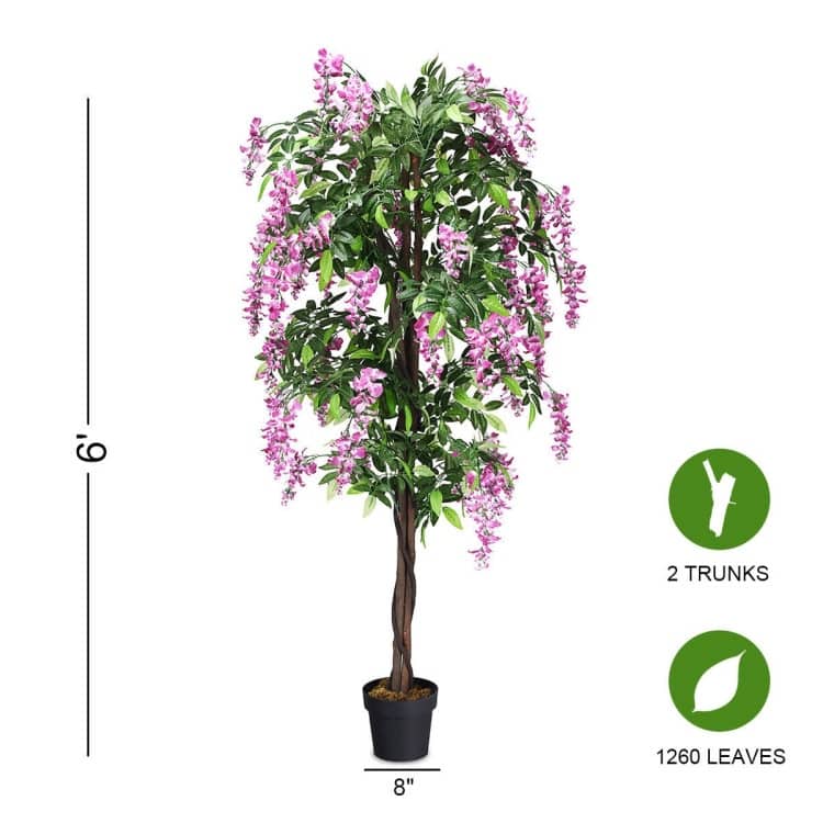 Artificial Wisteria Tree 6FT Indoor Outdoor with Adjustable Branches