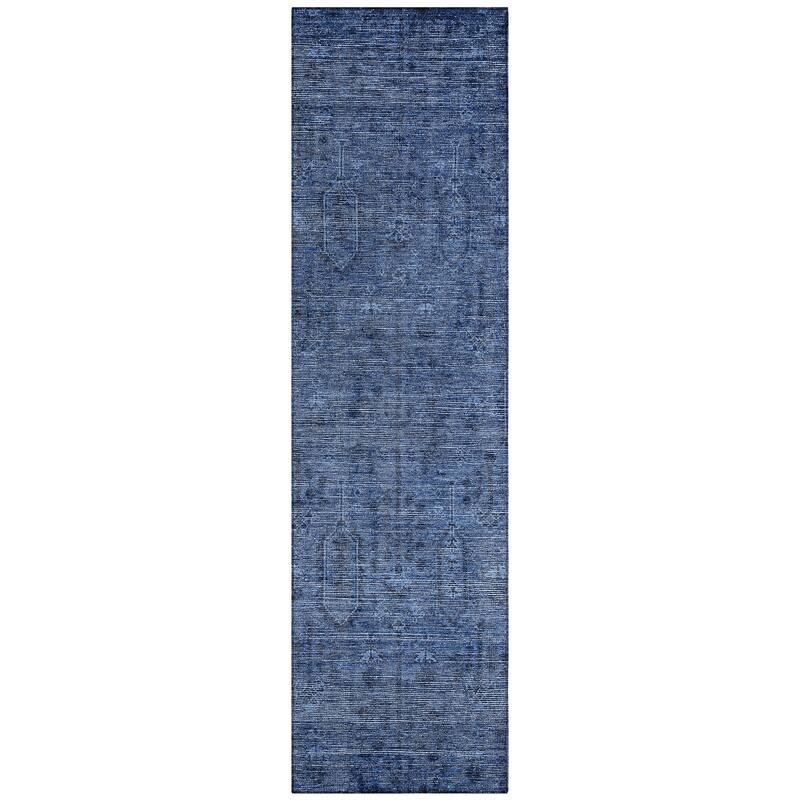 Machine Washable Indoor/ Outdoor Chantille Distressed Traditional Rug