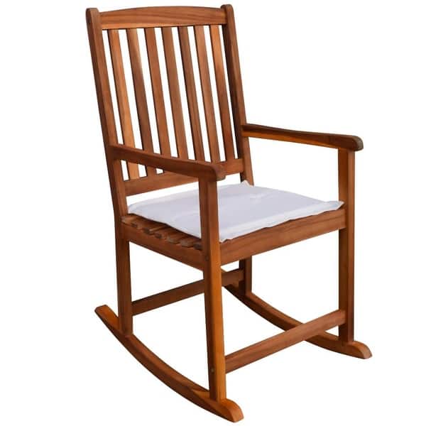 Vidaxl Outdoor Rocking Chair Acacia Wood Overstock 18964598 Rocking chair cushions are a great addition to any rocking chair. overstock com